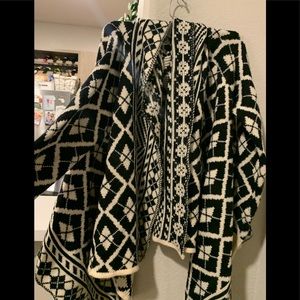 Black and White Orange Creek Cardigan. One Size.